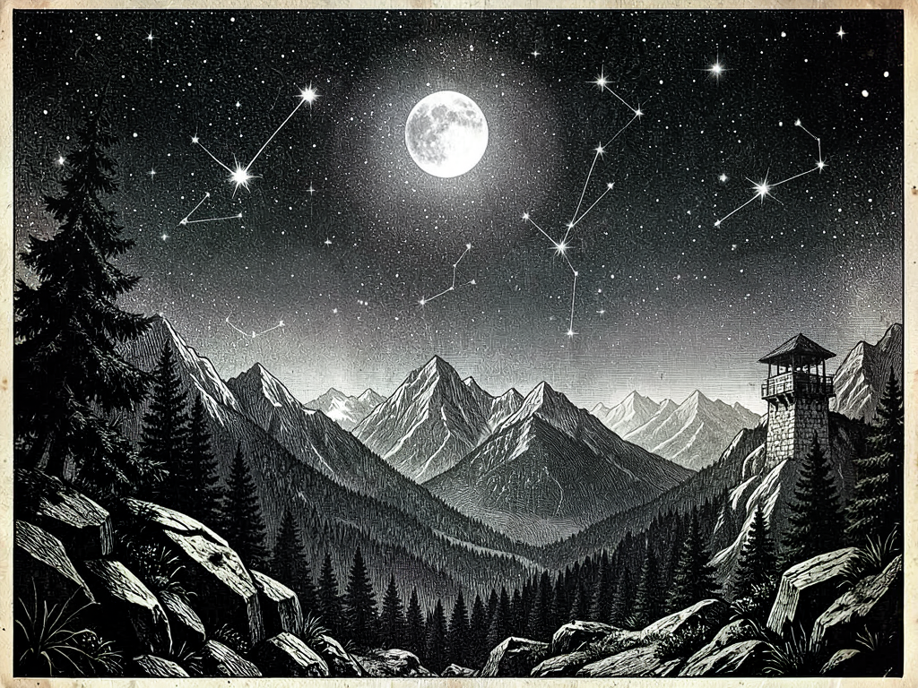 Carpathian Nocturne: A Barometric Reverie under the Waxing Gibbous